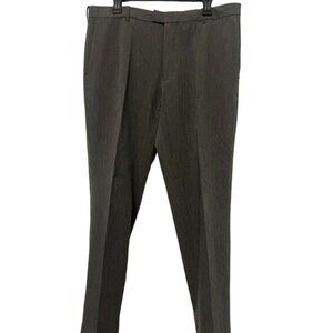 Van Heusen Flex Straight Fit 36x30 Mens Dress Pants Trousers Gray Polyester Rayo